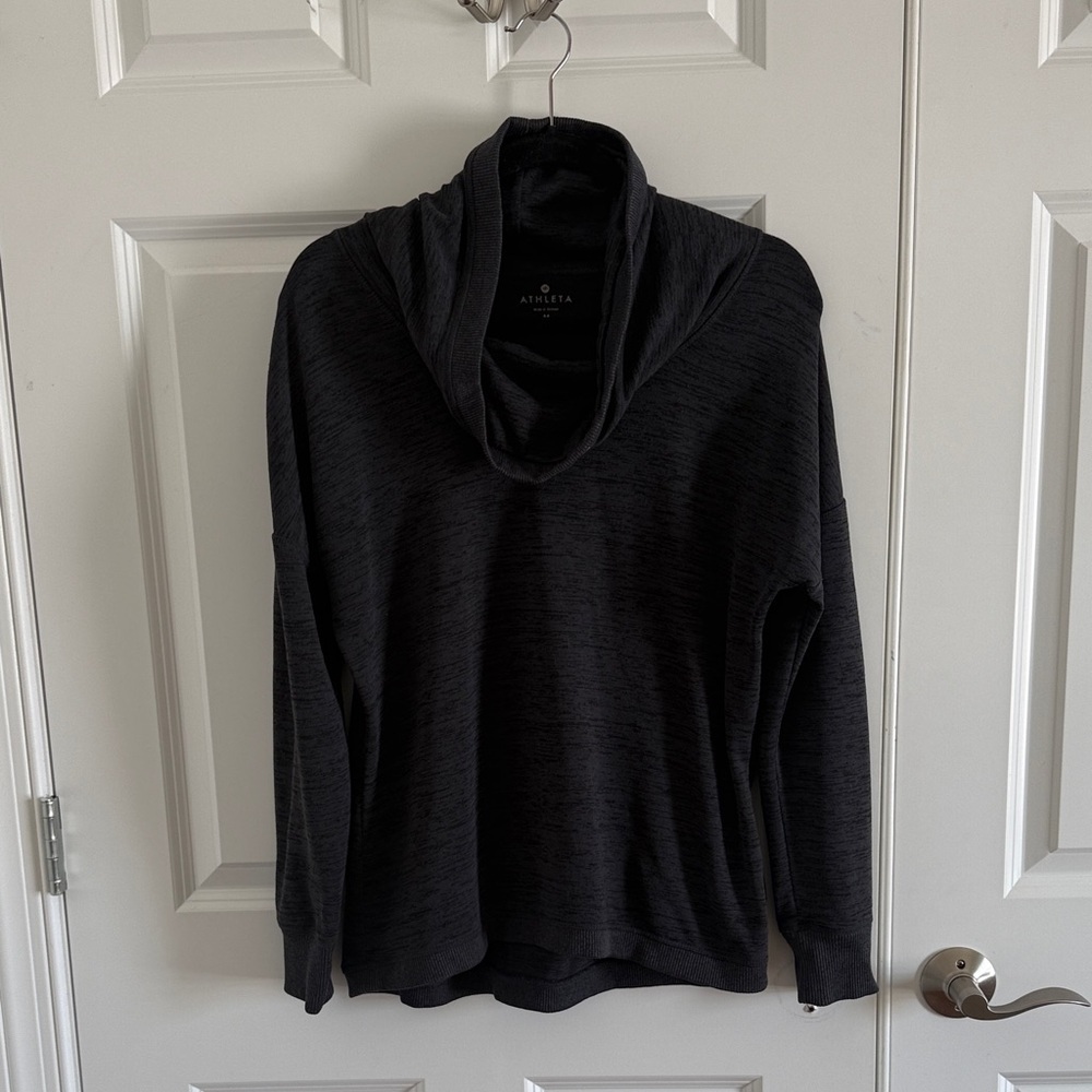 Athleta Charcoal Cowl Neck Sweatshirt Size Medium